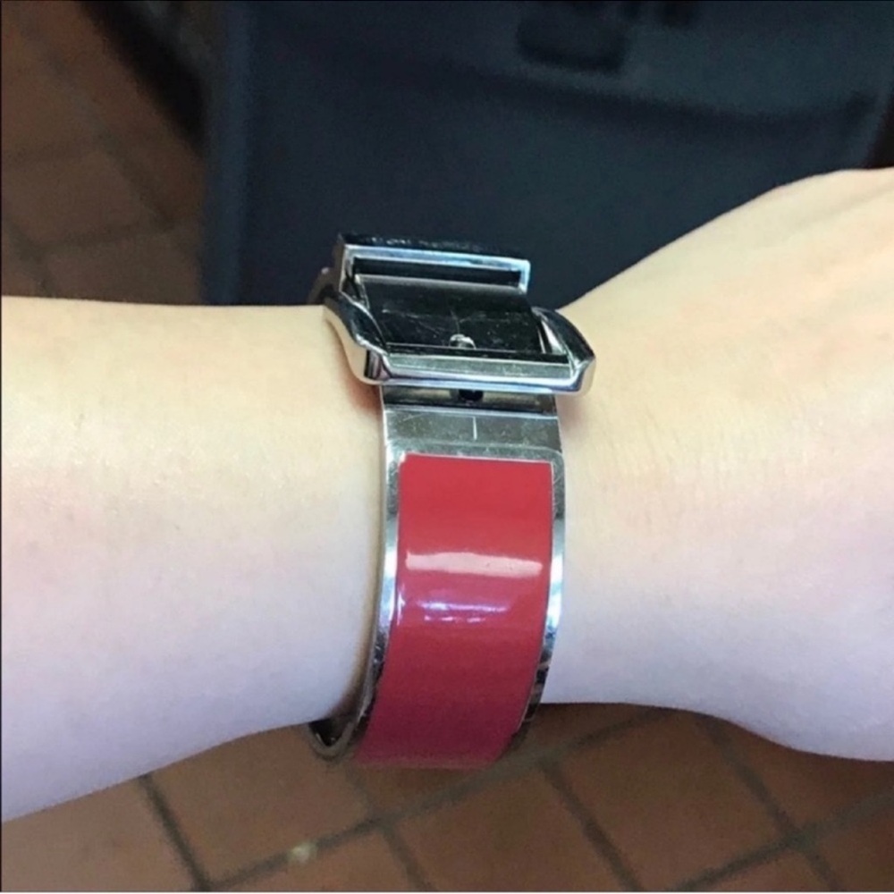 $88 Michael Kors Wide Silver Buckle Bracelet